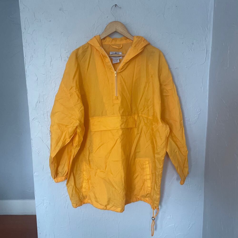 Vintage 90s 80s Bright Yellow Nylon Raincoat Gorpcore Gordan's Fisherman size 2X